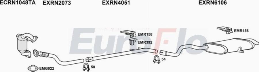 EuroFlo RNGRAS15D 6001A00 - Система випуску ОГ autocars.com.ua