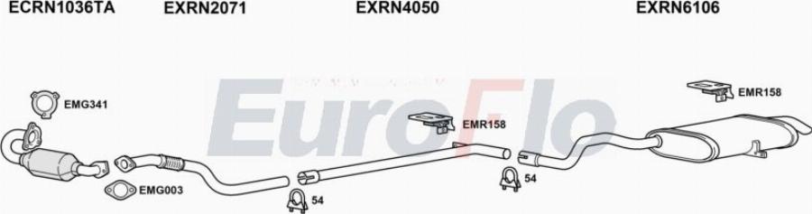 EuroFlo RNGRAS19D 6004A00 - Система випуску ОГ autocars.com.ua