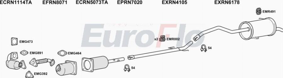 EuroFlo RNKAN15D 7039 - Система випуску ОГ autocars.com.ua