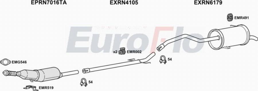 EuroFlo RNKAN15D 7041C - Система випуску ОГ autocars.com.ua