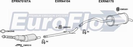 EuroFlo RNKAN15D 7051A - Система випуску ОГ autocars.com.ua