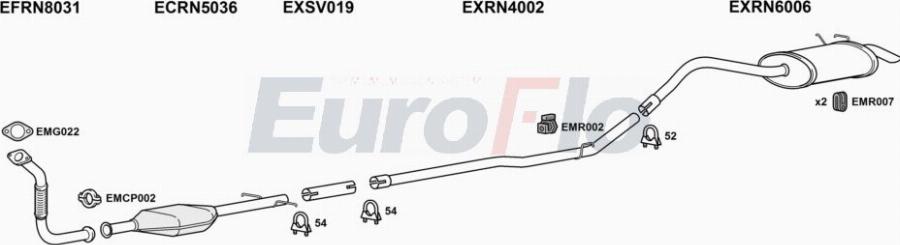 EuroFlo RNKAN19D 6001A00 - Система випуску ОГ autocars.com.ua