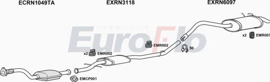 EuroFlo RNKAN19D 6004A00 - Система випуску ОГ autocars.com.ua