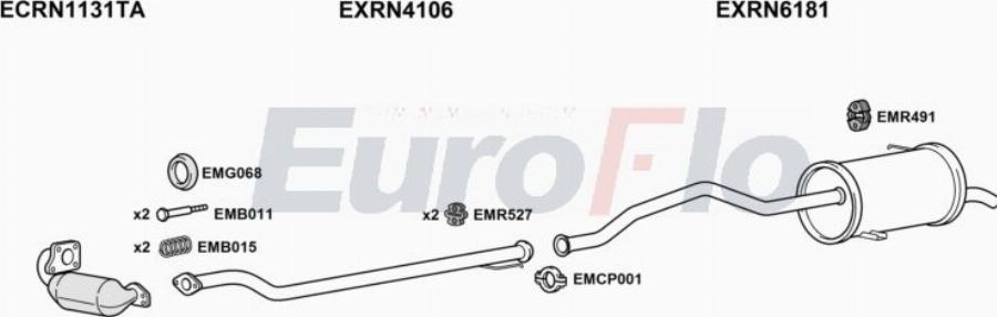 EuroFlo RNKANM15D 7001 - Система випуску ОГ autocars.com.ua
