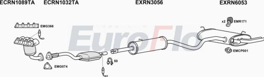 EuroFlo RNLAG20 3008A00 - Система випуску ОГ autocars.com.ua