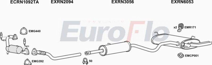 EuroFlo RNLAG20 3011A00 - Система випуску ОГ autocars.com.ua