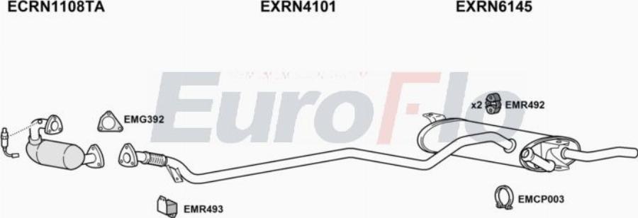 EuroFlo RNLAG20D 3008A00 - Система випуску ОГ autocars.com.ua