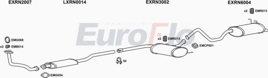 EuroFlo RNLAG22D 0102LHD - Система випуску ОГ autocars.com.ua