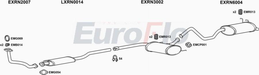 EuroFlo RNLAG22D 0302LHD - Система випуску ОГ autocars.com.ua