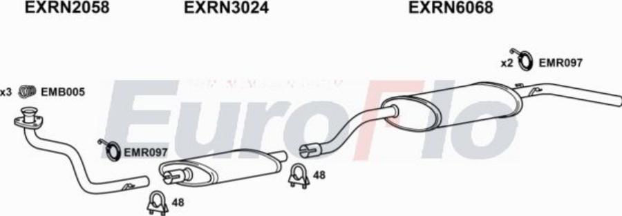 EuroFlo RNMAS24D 7001A00 - Система випуску ОГ autocars.com.ua