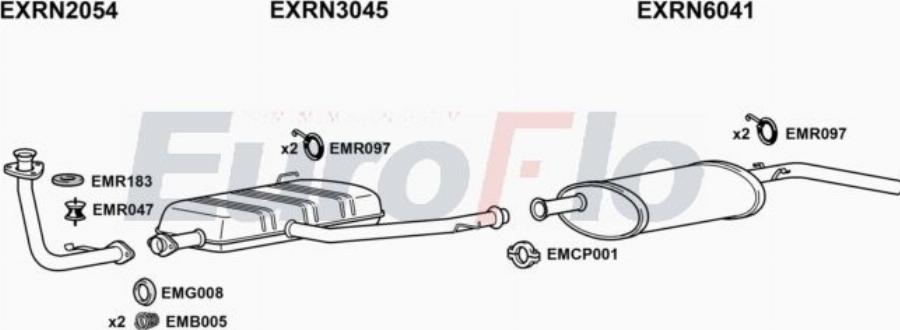 EuroFlo RNMAS25D 7001A00 - Система випуску ОГ autocars.com.ua