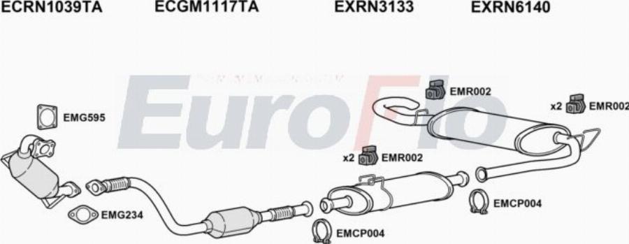 EuroFlo RNMAS25D 9018A00 - Система випуску ОГ autocars.com.ua