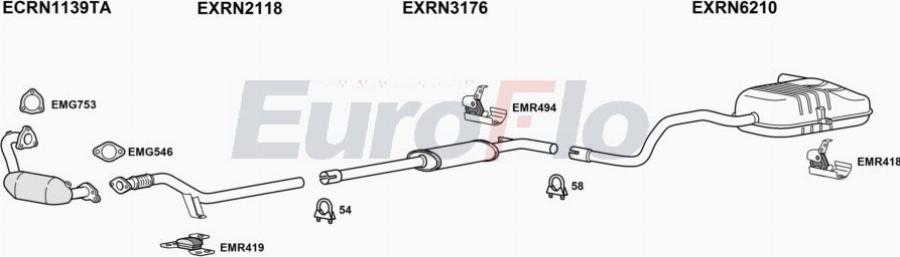 EuroFlo RNMEG12 1005D - Система випуску ОГ autocars.com.ua