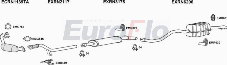 EuroFlo RNMEG12 1008B - Система випуску ОГ autocars.com.ua