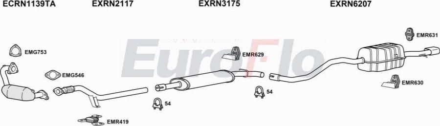 EuroFlo RNMEG12 1008D - Система випуску ОГ autocars.com.ua