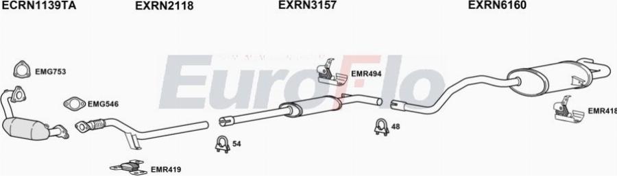 EuroFlo RNSCE12 6001D - Система випуску ОГ autocars.com.ua