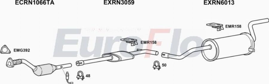 EuroFlo RNMEG14 3001A00 - Система випуску ОГ autocars.com.ua