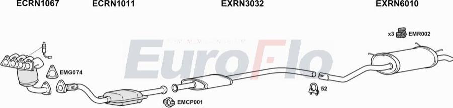 EuroFlo RNMEG14 4001A00 - Система випуску ОГ autocars.com.ua