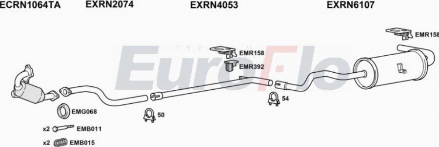 EuroFlo RNMEG15D 5001A00 - Система випуску ОГ autocars.com.ua