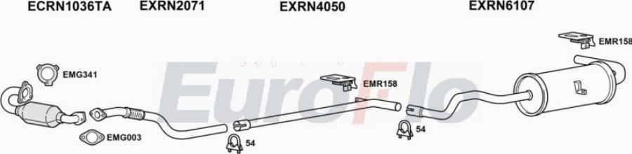 EuroFlo RNMEG19D 3001A00 - Система випуску ОГ autocars.com.ua