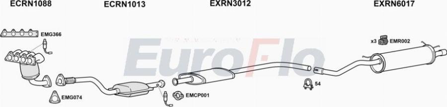 EuroFlo RNMEG20 5008A00 - Система випуску ОГ autocars.com.ua