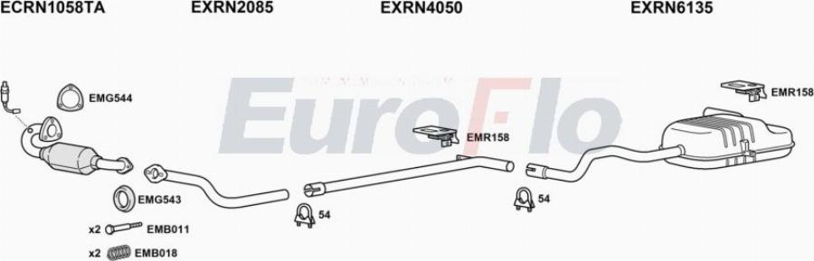 EuroFlo RNMEG20D 2001A00 - Система випуску ОГ autocars.com.ua
