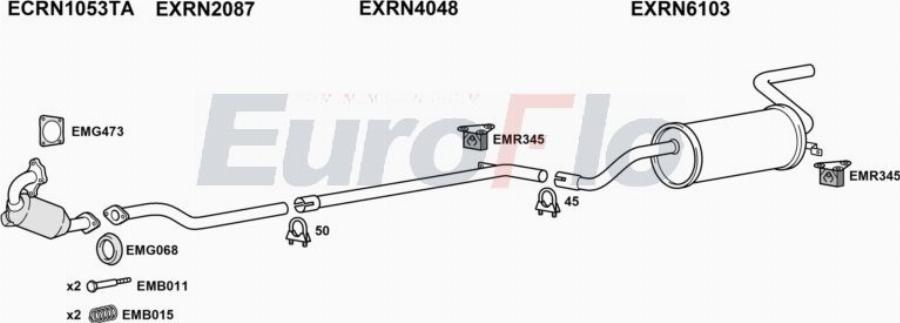 EuroFlo RNMOD15D 1001A00 - Система випуску ОГ autocars.com.ua