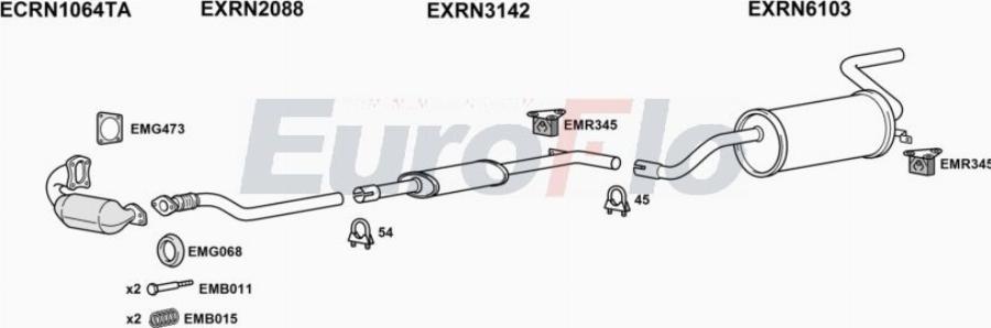 EuroFlo RNMOD15D 1015A00 - Система випуску ОГ autocars.com.ua