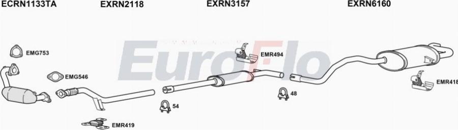 EuroFlo RNSCE12 6001B - Система випуску ОГ autocars.com.ua