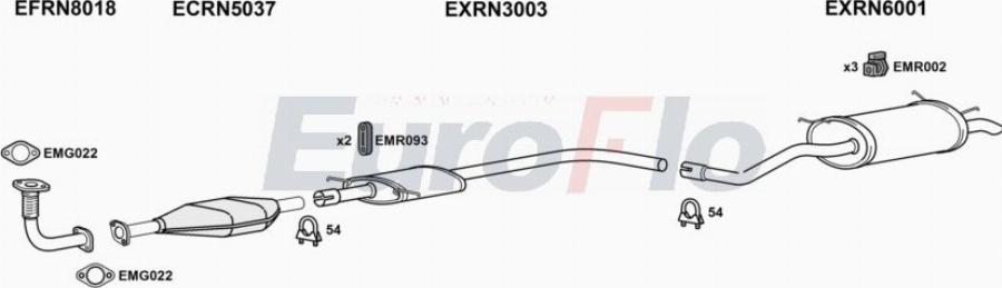 EuroFlo RNSCE19D 6011A00 - Система випуску ОГ autocars.com.ua