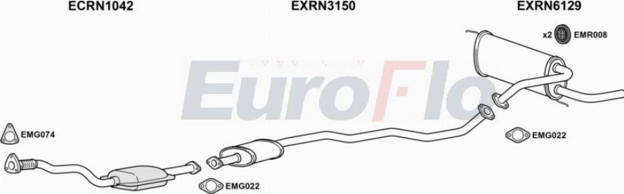 EuroFlo RNSCE20 6008A00 - Система випуску ОГ autocars.com.ua