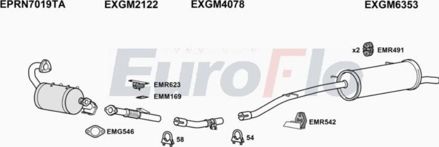 EuroFlo RNTRA16D 6001 - Система випуску ОГ autocars.com.ua