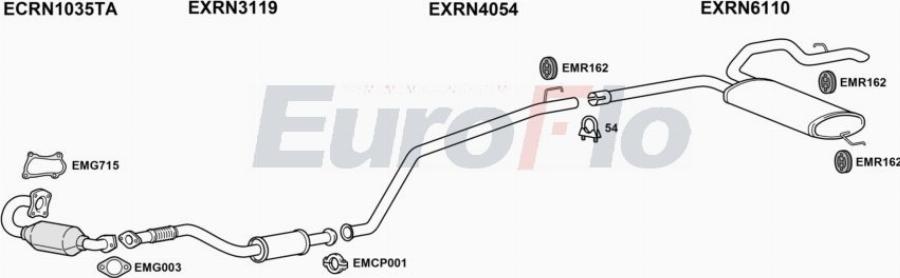 EuroFlo RNTRA19D 7004A00 - Система випуску ОГ autocars.com.ua