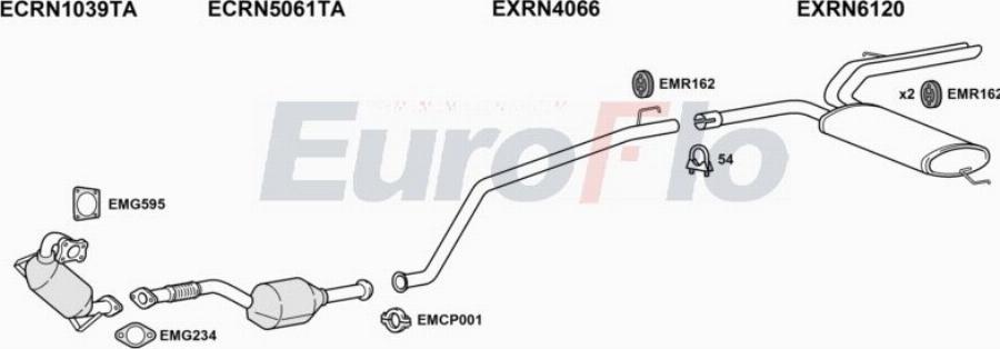 EuroFlo RNTRA25D 7004A00 - Система випуску ОГ autocars.com.ua