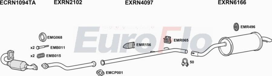 EuroFlo RNTWI12 1008A00 - Система випуску ОГ autocars.com.ua