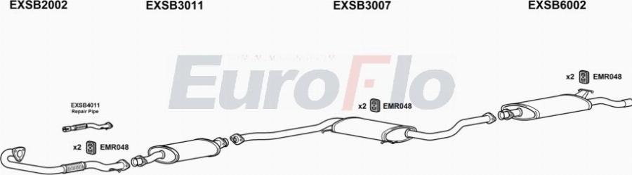 EuroFlo SB900020 1015A00 - Система випуску ОГ autocars.com.ua