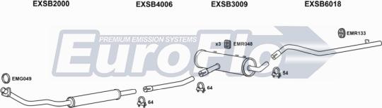 EuroFlo SB90020 1011B - Система випуску ОГ autocars.com.ua