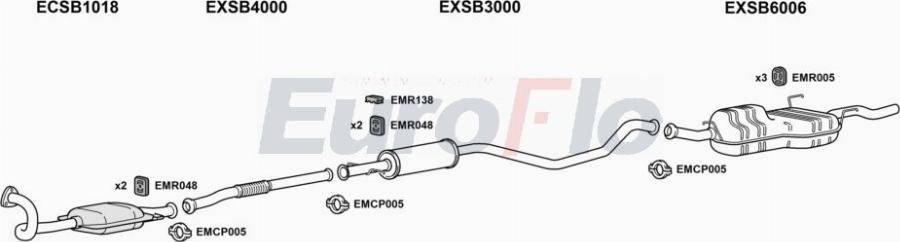 EuroFlo SB90020 4004A00 - Система випуску ОГ autocars.com.ua