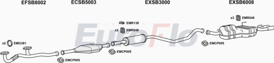EuroFlo SB90025 5001A00 - Система випуску ОГ autocars.com.ua