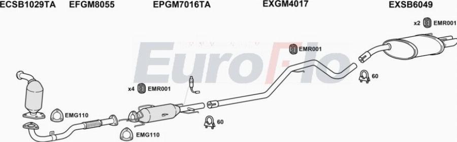 EuroFlo SB9319D 5004B - Система випуску ОГ autocars.com.ua