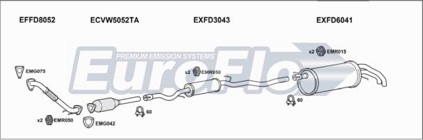 EuroFlo VWSHA20D 6001 - Система випуску ОГ autocars.com.ua