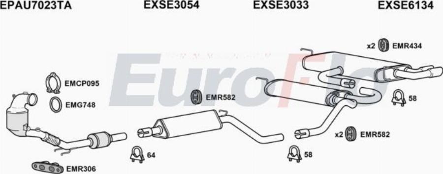 EuroFlo SEATE15 1001B - Система випуску ОГ autocars.com.ua