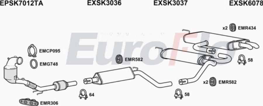 EuroFlo SEATE15 1001D - Система випуску ОГ autocars.com.ua