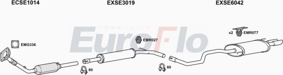 EuroFlo SEIBI18 1008A00 - Система випуску ОГ autocars.com.ua