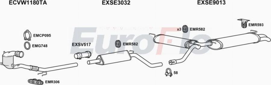 EuroFlo SELEO14 3009B - Система випуску ОГ autocars.com.ua