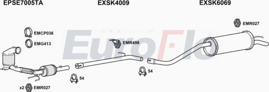 EuroFlo SETOL16D 1001 - Система випуску ОГ autocars.com.ua