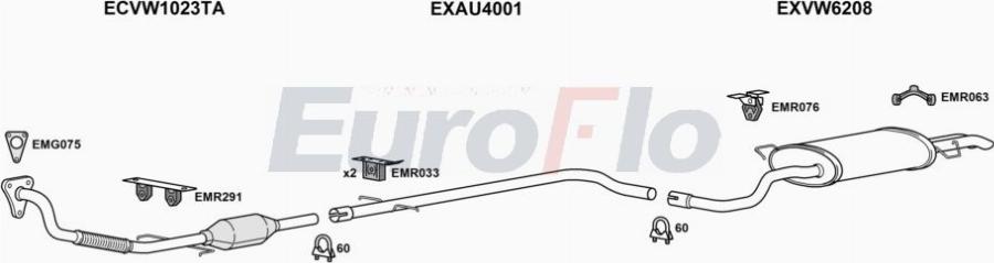 EuroFlo VWBOR19D 2011A00 - Система випуску ОГ autocars.com.ua