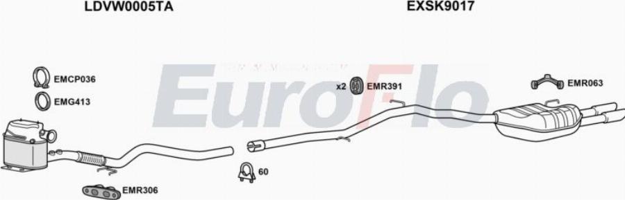 EuroFlo SKSUP16D 0302LHD - Система випуску ОГ autocars.com.ua