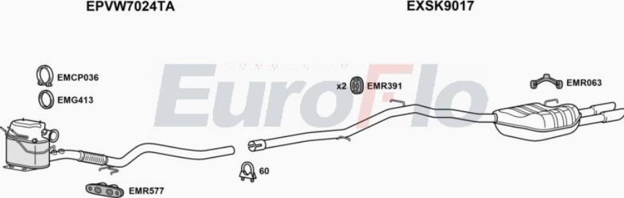 EuroFlo SKSUP16D 3001 - Система випуску ОГ autocars.com.ua