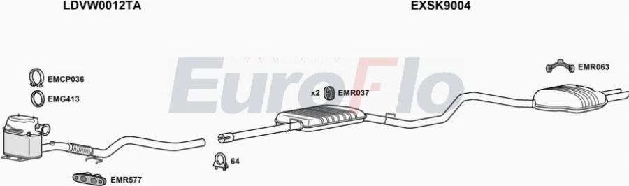 EuroFlo SKSUP20D 0304LHD - Система випуску ОГ autocars.com.ua